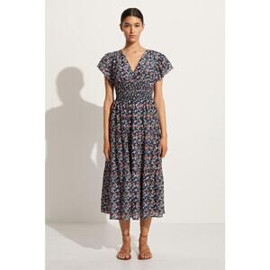 Trovata Floral Midi Dress - Navy and Multicolor